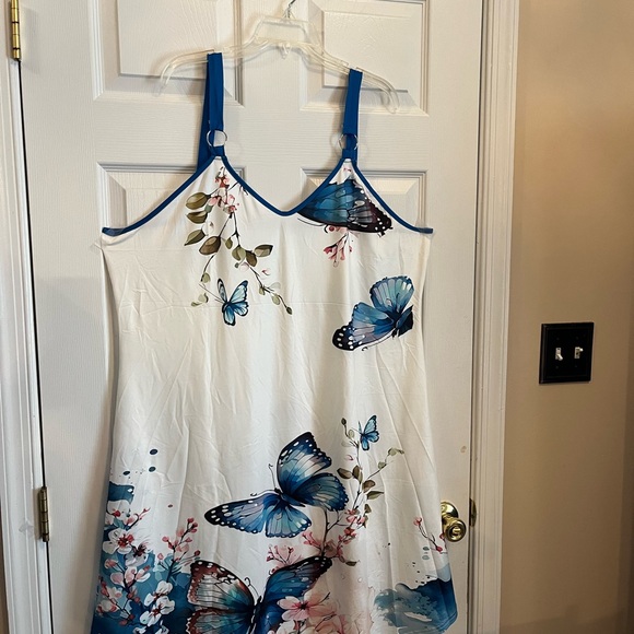 Women's Plus Size Butterfly Print Flattering Holiday Vacation Summer Dress 22W - Picture 10 of 12